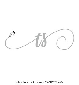 Initial TS Logo Handschrift Business Illustration Mode einfach