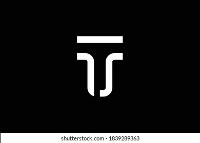 Initial TS ST modern monogram and elegant logo design, Professional Letters Vector Icon Logo on black background.