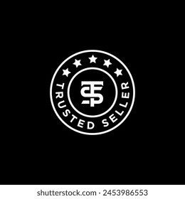  Initial TS Trusted Certified Seller With Five Star Riview Logo Design