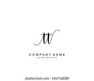 Initial TT beauty monogram and elegant logo design, handwriting logo of initial signature, wedding, fashion, floral and botanical with creative template.