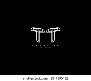 Initial TT Letter Modern Creative Linear Monochromatic Logo