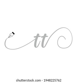 Initial TT logo handwriting business illustration fashion simple
