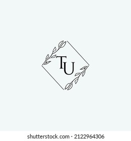 Initial TU beauty elegant logo design floral template illustration