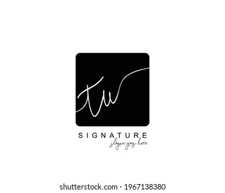 Initial TU beauty monogram and elegant logo design, handwriting logo of initial signature, wedding, fashion, floral and botanical with creative template.