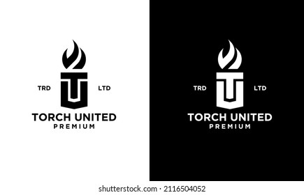 initial tu Torch united Logo vector symbol illustration design