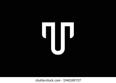 Initial TU UT modern monogram and elegant logo design, Professional Letters Vector Icon Logo on black background.