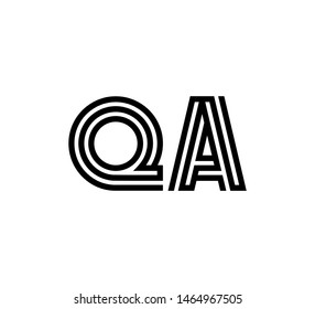 Initial two letter black line shape logo vector QA