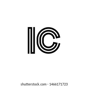Initial two letter black line shape logo vector IC