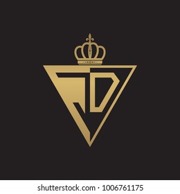 initial two letter half logo triangle gold