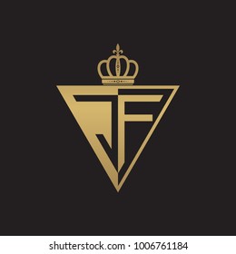 initial two letter half logo triangle gold