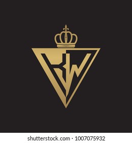 initial two letter half logo triangle gold