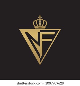 initial two letter half logo triangle gold