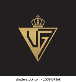 initial two letter half logo triangle gold