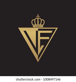 initial two letter half logo triangle gold