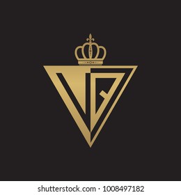 initial two letter half logo triangle gold