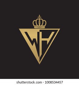 initial two letter half logo triangle gold