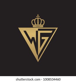 initial two letter half logo triangle gold