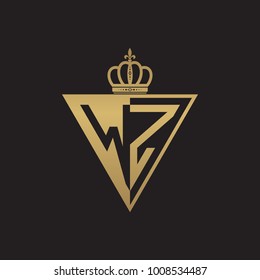 initial two letter half logo triangle gold