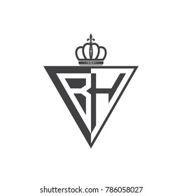 initial two letter half logo triangle black