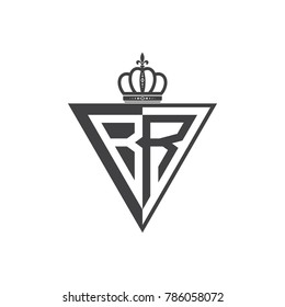 initial two letter half logo triangle black