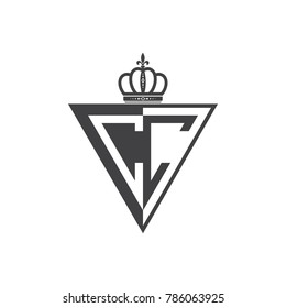 initial two letter half logo triangle black