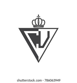 initial two letter half logo triangle black