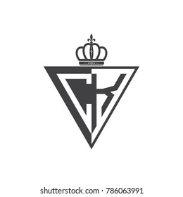 initial two letter half logo triangle black