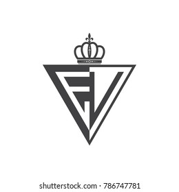 initial two letter half logo triangle black