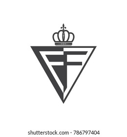 initial two letter half logo triangle black