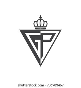 initial two letter half logo triangle black