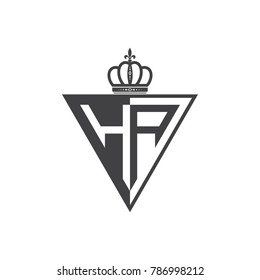 initial two letter half logo triangle black