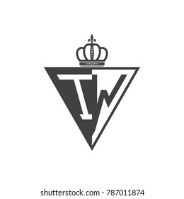initial two letter half logo triangle black

