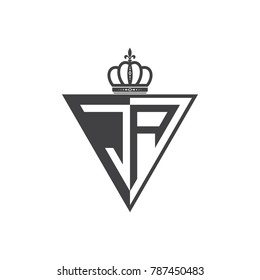 initial two letter half logo triangle black