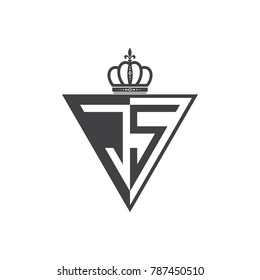 initial two letter half logo triangle black