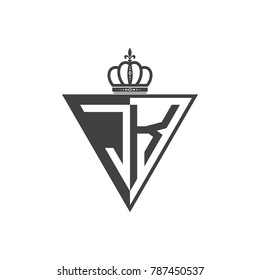 initial two letter half logo triangle black