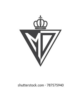 initial two letter half logo triangle black