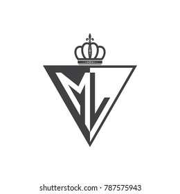 initial two letter half logo triangle black