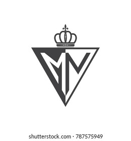 initial two letter half logo triangle black