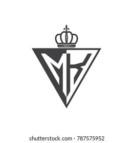 initial two letter half logo triangle black