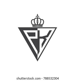initial two letter half logo triangle black