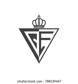 initial two letter half logo triangle black