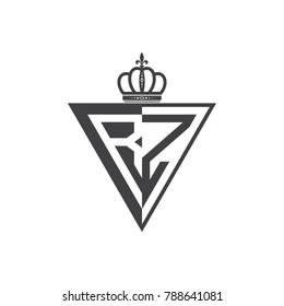 initial two letter half logo triangle black