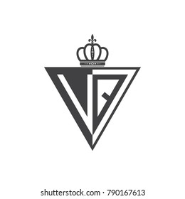 initial two letter half logo triangle black
