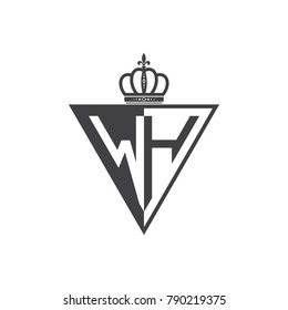 initial two letter half logo triangle black
