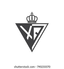 initial two letter half logo triangle black