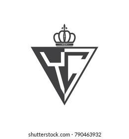 initial two letter half logo triangle black