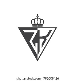 initial two letter half logo triangle black