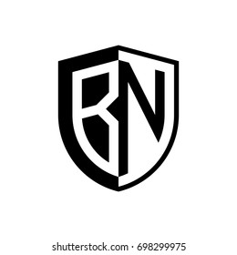 Initial two letter logo shield vector black