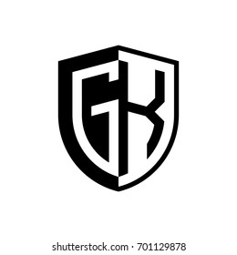 Initial two letter logo shield vector black