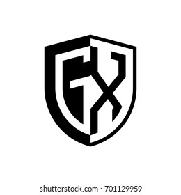 Initial two letter logo shield vector black